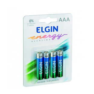 PILHA ALCALINA AAA LR03 1.5V BLISTER C/4 82155 ELGIN