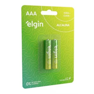 PILHA ALCALINA AAA CARTELA COM 2 UNIDADES ELGIN