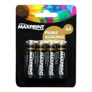 PILHA ALCALINA AA LR6 1,5V BLISTER C/4 75634-3 MAXPRINT