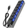 HUB USB 2.0 7 PORTAS Com LED Indicador