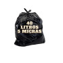 SACO DE LIXO 40LTS PRETO (05 MICRAS) C/ 100 UN